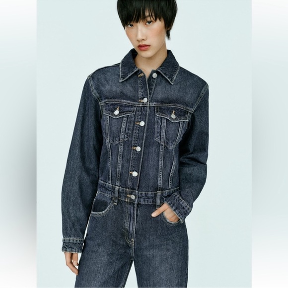 ZARA DENIM TRF JUMPSUIT Size Small NWT - Picture 4 of 12
